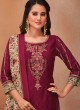 Shagufta Maroon Chanderi Silk Salwar Kameez