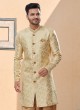 Golden Cream And Golden Brown Dhoti Style Indowestern Set