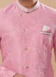 Woven Work Pink Color Indowestern Set