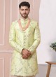 Art Banarasi Silk Pista Green Sherwani