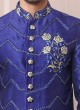 Blue Peshawari Style Sherwani For Men