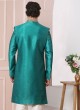 Teal Green Indowestern In Art Banarasi Silk