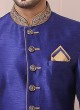 Art Banarasi Silk Indowestern In Blue Color