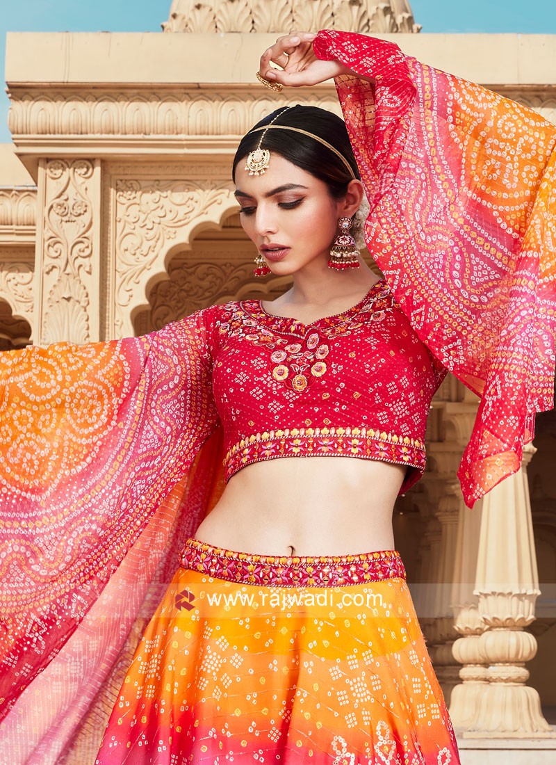 Multi Color Georgette Paper Mirror Work Designer Lehenga Choli - Featured  Product