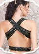 Adorable Black And Green Lehenga Choli With Sequins Work