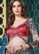 Dazzling Cream And Red Silk A Line Lehenga Choli