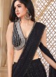 Party Wear Black Sharara Style Readymade Saree