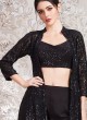 Black Georgette Jacket Style Salwar Kameez