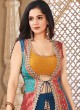 Multi Color Designer Jacket Style Palazzo Suit