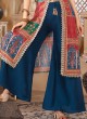 Multi Color Designer Jacket Style Palazzo Suit