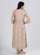 Muslin Silk Pista Green A-Line Kurti