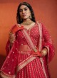 Graceful Red Embroidered Silk Bridal Lehenga Choli