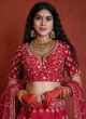 Magnificent Red Bridal Lehenga With Designer Choli