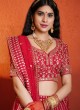 Stunning Red Silk Designer Bridal Lehenga