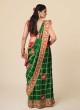 Elegant Green & Red Wedding Special Gharchola Saree