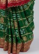 Traditional Red & Green Gajji Silk Bridal Gharchola Saree