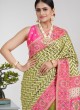 Zig Zag Printed Silk Fabric Saree For Wedding