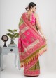 Zig Zag Printed Silk Fabric Saree For Wedding