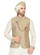 Off White Color Nehru Jacket Suit