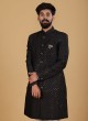 Black Color Embroidered Indowestern Set For Men