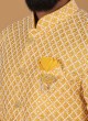 Silk Mustard Yellow Wedding Wear Indowestern Set