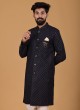 Traditional Look Navy Blue Indowestern Set