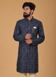 Navy Blue Stylish Indowestern For Men