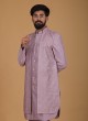 Lavender Thread Work 3 Pcs Nehru Jacket Set