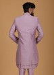 Lavender Thread Work 3 Pcs Nehru Jacket Set