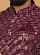 Sequins Work Nehru Jacket Set In Purple Color