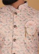 Floral Work Nehru Jacket Set In Silk Fabric