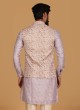 Floral Work Nehru Jacket Set In Silk Fabric