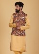 Multi Nehru Jacket Set In Embroidered Geometric Jaal