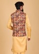 Multi Nehru Jacket Set In Embroidered Geometric Jaal