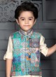 Festive Wear Printed Nehru Jacket Set