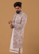 Festive Wear Embroidered Cream Indowestern Set