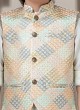 Thread Embroidered Nehru Jacket Set For Wedding