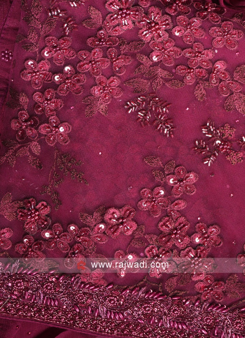 Maroon Net Fabric 