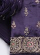 Purple Color Crepe Fabric Dress Material