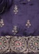 Purple Color Crepe Fabric Dress Material