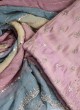 Peach Color Dress Material WIth Multi Dupatta