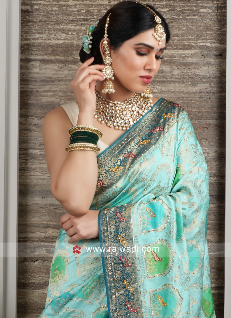 Border Designer Wedding Party Wear Saree, Dry clean, Saree Length: 6 m  (with blouse piece) at Rs 1200 in Indore