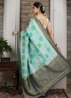 Sky Blue Banarasi Silk Saree For Wedding Function