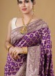 Reception Wear Purple Banarasi Silk Saree