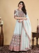 Hand Embroidered Light Sea Green Gown With Dupatta