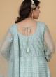 Attractive Light Pista Green Embroidered Wedding Gown