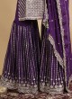 Attractive Embroidered Gharara Suit In Purple