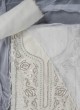 Heavy Embroiderd White Dress Material For Eid