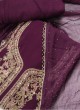 Chiffon Fabric Magenta Dress Material For Eid