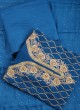 Chiffon Royal Blue Dress Material For Eid Occasion